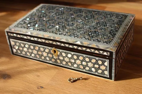 土耳其、伊斯坦布尔、镶嵌、木材、海洋、珠宝、珍珠、钥匙