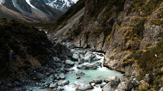 山间河流、户外、冰川、冰、山、雪、自然、山谷