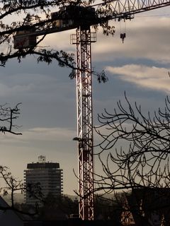 吊杆，起重机吊杆，起重机，格构吊杆起重机，baukran，建筑，现场，天空