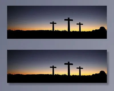 低，光照，三，十字架，看台，旗帜，头球，复活节