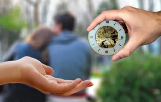 人，手，灰色，机械，时钟，手掌，爱，心