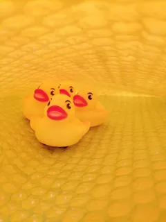 橡胶鸭，鸭子，邮件，包裹，黄色，表示，动物表示，玩具