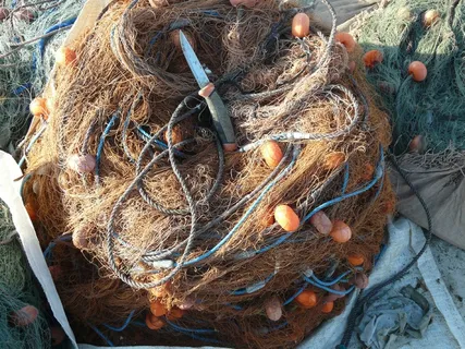 网络,捕鱼,渔网,地中海,高角度视图,绳索,无人,浮标 网络,捕鱼,渔网,地中海,高角度视图,绳索,无人,浮标