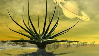 景观，科幻，土星，外星人，太空，太空旅行，行星，表面