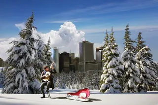 冬天，雪，树，冷杉，寒冷，户外，云杉，天空