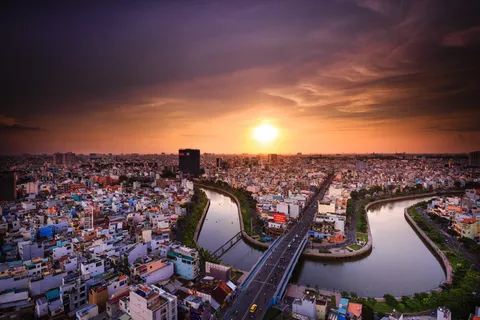 航空、摄影、建筑、日落、胡志明、城市、越南、西贡 航空、摄影、建筑、日落、胡志明、城市、越南、西贡