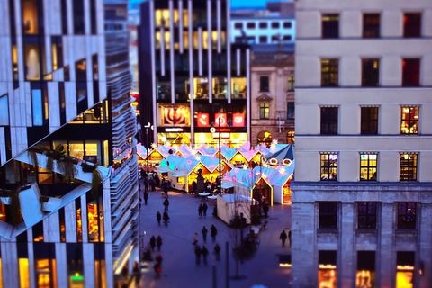 圣诞节市场，城市，圣诞节，灯光，灯光，人，市场，圣诞节时间