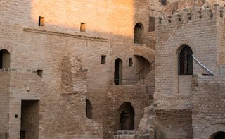 建筑，砖，建筑，窗户，拱门，砖墙，城堡，门