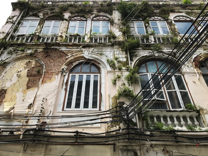 曼谷, 泰国, charoen krung 路, 建设, 老建筑, 建筑结构, 架构, 建筑外观