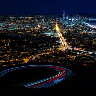 夜, 光, 城市, 灯, 黑暗, 建筑, 景观, 城市