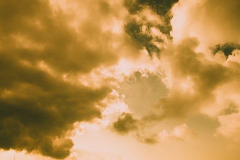 照片，积雨云，云，天空，橙色，单色，云景，云天