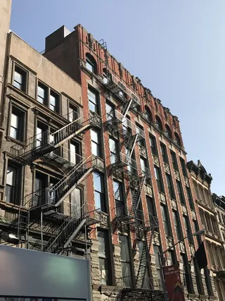 纽约、noho、street、old、brownstone、唐人街、flats、window