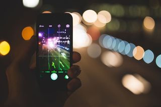 路，手，夜，iphone，bokeh，macro，智能手机，科技