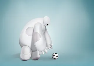 沃尔特·迪士尼，大英雄，球，摄影棚拍摄，彩色背景，室内，表现，蓝色背景