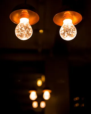 灯，灯，灯泡，照明，白色，灯，橙色，深色