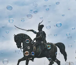 克罗地亚，萨格勒布，代表，云天，天空，气泡，动物，哺乳动物