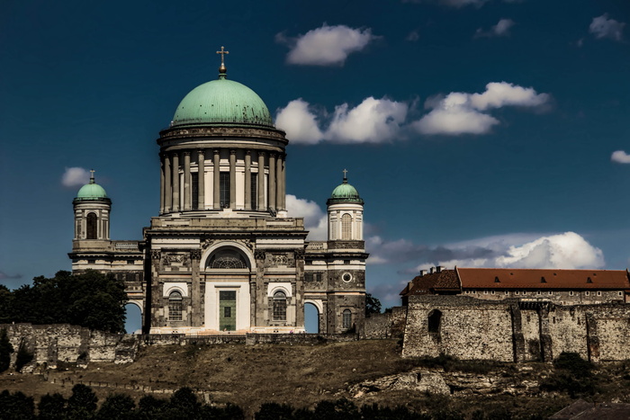 esztergom，匈牙利，巴西利卡，建筑外部，建筑结构，建筑，天空，穹顶