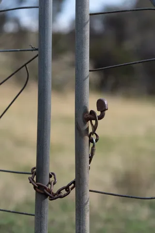大门、链条、门闩、关闭、关闭、通道、金属、安全