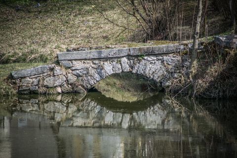 石头,桥,表面,水,倒影,海滨,树,没有人 石头,桥,表面,水,倒影,海滨,树,没有人