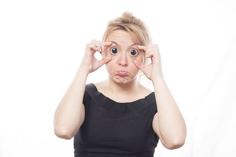 女人，抱着，眼睛，肖像，搞笑，漫画，photoshop，studio