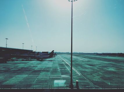 印度，德里，城市景观，客机，天际线，天空，交通，自然