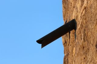 墙，痕迹，天空，蓝色，石头，砂岩，艺术品，晴朗的天空