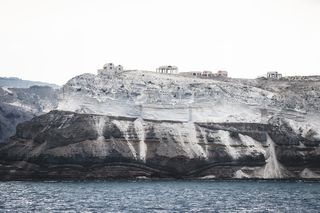 户外、悬崖、自然、海角、冰、圣托里尼、希腊、水