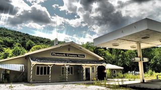 天空，加油站，衰变，佛蒙特州，美国，汽油，心情，旧加油站