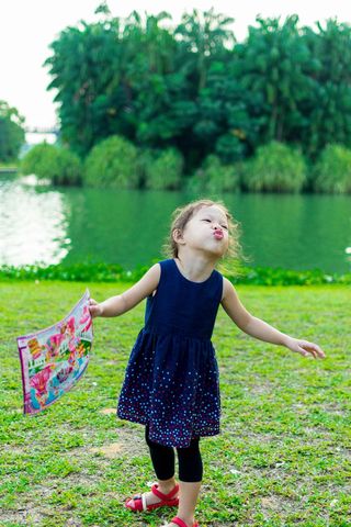 树木，湖泊，森林，自然，孩子，有趣，有趣，玩得开心