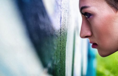 人物、正面、黑色、表面、女孩、肖像、火车、涂鸦