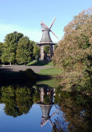 不来梅，风车，墙风车，磨翼，磨，公园，历史中心，历史