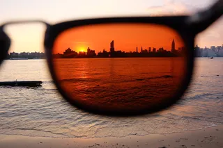 美国、纽约、威廉斯堡、河流、海滩、日落、布鲁克林、vooguish