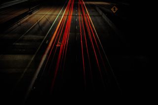 灯光、长曝光、夜间、道路、交通、速度、交通、街道