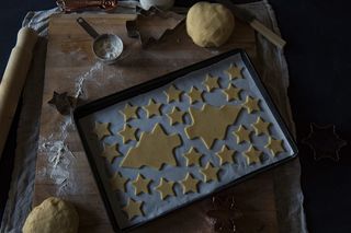 cookie doug，星形，树切口墙饰，棕色，表面，饼干，饼干，面团