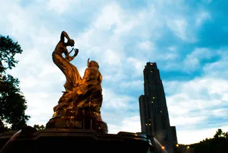 美国匹兹堡、奥克兰大学、学习大教堂、大教堂、音乐、水