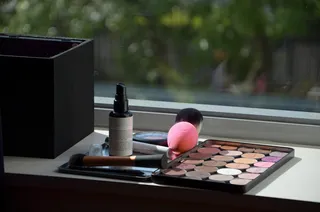 化妆，化妆，美容，皮肤，女人，化妆品，眼影到眼睑，刷