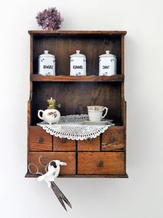 年份, 香料, 内阁, 古董, 香料柜, 农舍, 厨房, 乡村