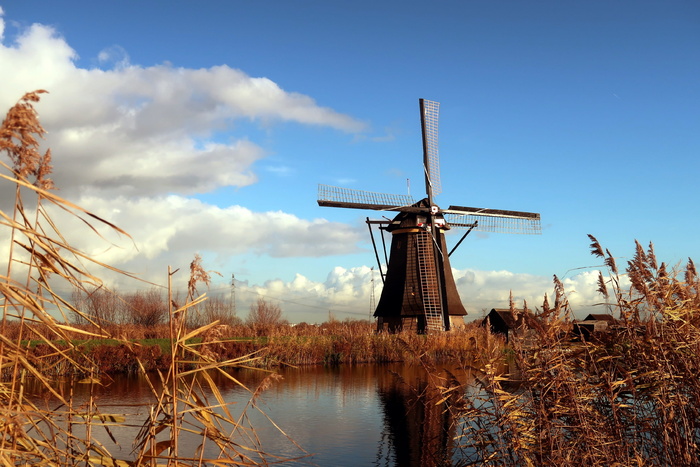 kinderdijk，磨坊，风车，荷兰，荷兰，旅游业，磨坊叶片，风车