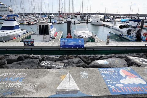 亚速尔群岛、塔吉特、跨大西洋、绘画、葡萄牙、港口、船舶、运输