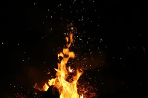 篝火，黑暗，地方，摄影，火，接近，自然，火焰