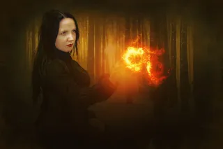 哥特式、黑暗、幻想、咒语、魔法、火、火咒语、女性