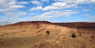 景观、丘陵、天空、云朵、达瓦德、印度、环境、风景-自然