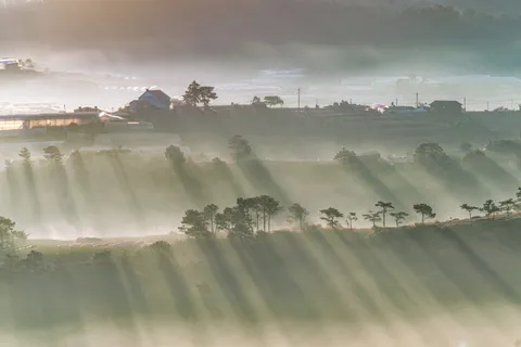 阳光明媚,群山丘陵,达拉特,黎明,雾,环境,景观,天空 阳光明媚,群山丘陵,达拉特,黎明,雾,环境,景观,天空