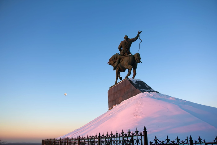 乌发，天空，大，山，诗人，英雄，蓝色，雪