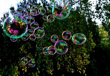 泡泡摄影、肥皂泡、彩色、苍蝇、制作肥皂泡、镜像、肥皂水、球