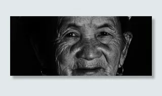 越南，trạmôn，秃头和写作，皱纹，苗族，老妇人，亚洲女人，亚洲