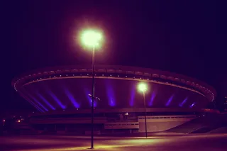 led灯、城市、卡托维兹、中心、西里西亚、城镇、斯波德克、城市景观