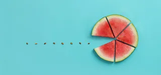 切片，西瓜吃豆人，顶部，青色表面，海报，背景，古代魅力，环境海报