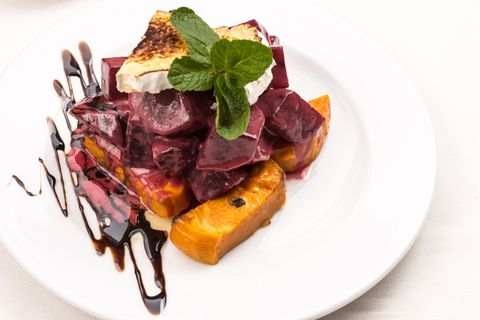 美食沙拉，南瓜沙拉，奶酪，烘焙，膳食，食物，烘焙奶酪，美食