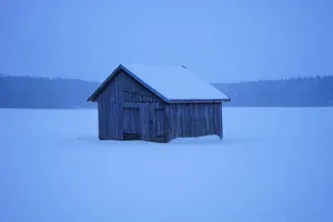 小屋，雪，小木屋，鳞片，冬天，寒冷，霜冻，冬天